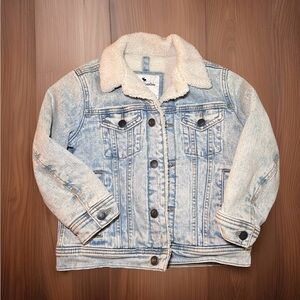 Abercrombie Kids Boys Sherpa Lined Denim Jacket, size 5/6
